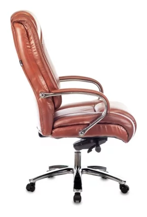 Кресло руководителя Бюрократ T-9925SL кожа Светло-коричневый Leather Eichel_2