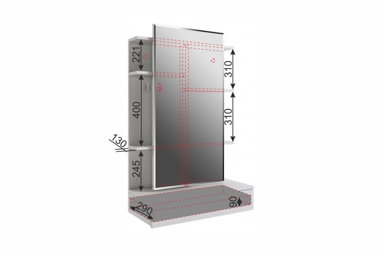 Трюмо Арина СТА-01 Дуб мария / STA-01_10