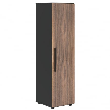 Шкаф-колонка с глухой средней дверью (правый) VELION VENEER VRMCS 40.1 R Американский орех Яшма черная_0