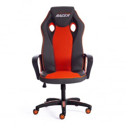 Кресло RACER кож/зам/ткань, металлик/оранжевый, 36/07 Кресло RACER кож/зам/ткань, металлик/оранжевый, 36/07_4