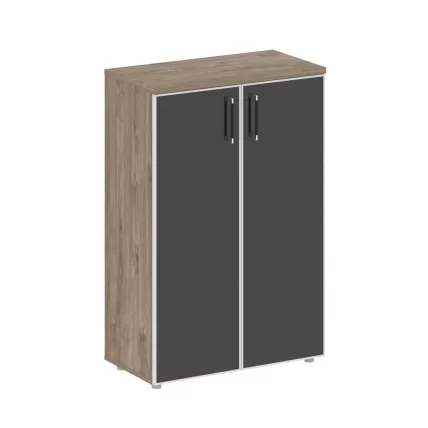 Шкаф средний широкий стеклянные дверцы SHIFT SK.ST-2.4R black Тиквуд Темный/Антрацит_0