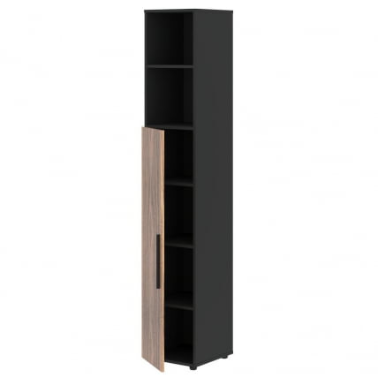 Шкаф-колонка с глухой средней дверью (левый) VELION VENEER VRHCS 40.6 L Американский орех Яшма черная_1
