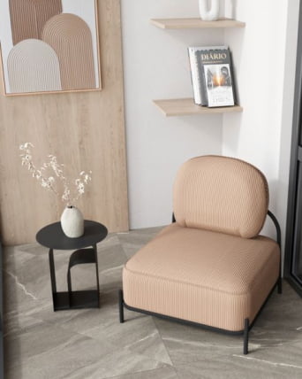 Кресло Стоун К велюр рельефный бежевый_8