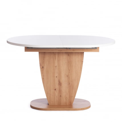 Стол обеденный SATURN ЛДСП, 120-160x80x75,5 см, Дуб Артисан/Белый_1