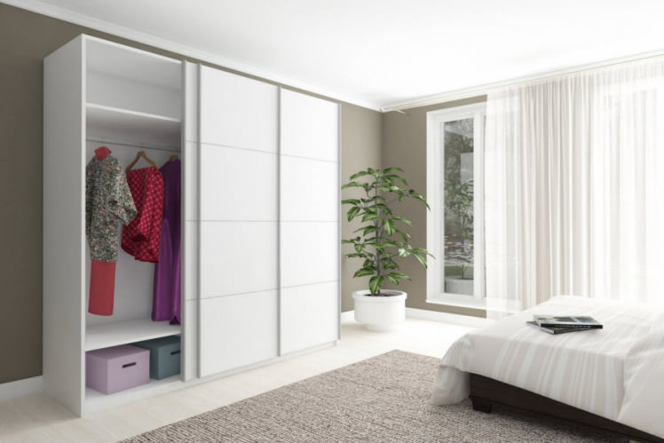 Шкаф-купе трехдверный Прайм 1800 ДСП/ДСП/ДСП Белый снег_2