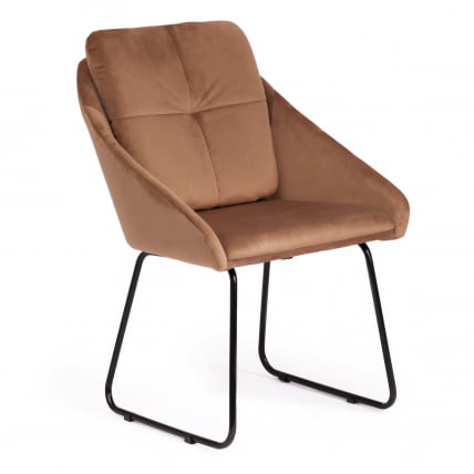 Кресло STAR (mod. CY-1919) вельвет/металл, 68 х 60 х 88 см , коричневый (HLR11)/черный_0
