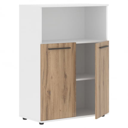 Шкаф с глухими малыми дверьми ЕДИС ЕМCС 85.3 Дуб Денвер светлый Мокко Белый / EDIS EMCS_1