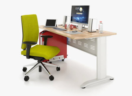 Парта двухместная Де Гласси А перфорированный экран ЛДСП Серый/ Металл Серый_1