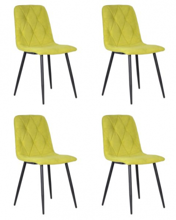 Стул обеденный ДОБРИН CХИЛЛЙ РОМБО (Лайм Симпле 14, основание черное) 4 шт / DOBRIN CHILLY ROMBO Simple_0