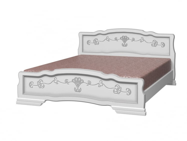 Кровать из массива Карина-6 200х90 Белый жемчуг_0