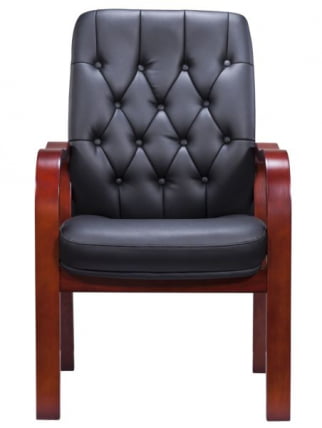 Стул руководителя Everprof Monaco Wood CF Экокожа Черный_1