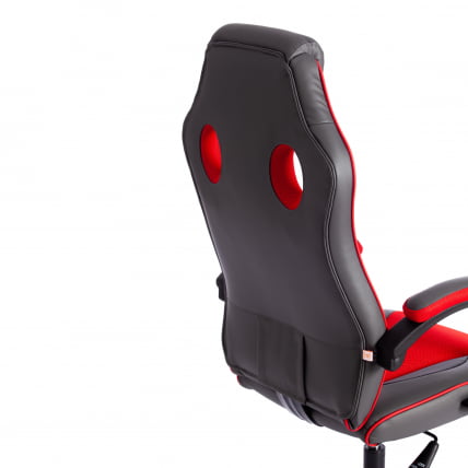 Кресло RACER GT new кож/зам/ткань, металлик/красный, 36/08_12