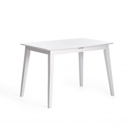 Стол обеденный раскладной Retro дерево гевея, МДФ, 110+30 x 75 x 75см, Белый (White)_3