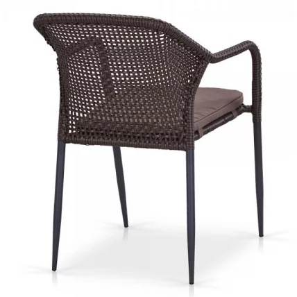 Плетеный стул Y35B-W2390 Brown с подушкой_1