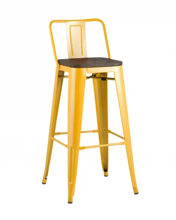 Стул барный Tolix Wood 75.5  со спинкой Желтый_0