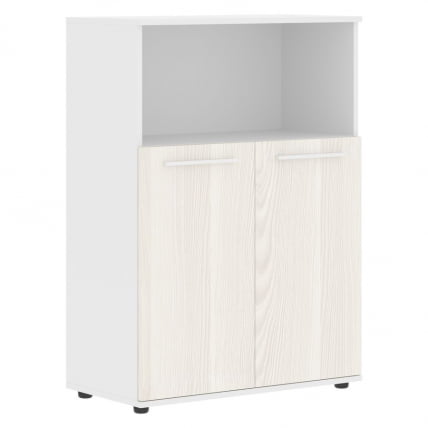 Шкаф с глухими малыми дверьми ЕДИС ЕМCС 85.3 Ясень Траун Белый Белый / EDIS EMCS_0