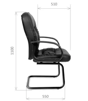 Кресло для посетителя Chairman 416V Черное Эко_4