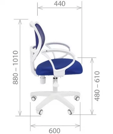 Компьютерное кресло Чаирман 450 ЛТ Белый пластик Красный / Chairman LT_4