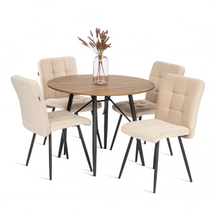 Стул обеденый Медео велюр, 47х56х89, молочный/черный, (Порсче 2) / Medeo (Porsche_9