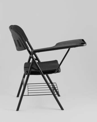 Стул складной банкетный со столиком и полкой черный_3