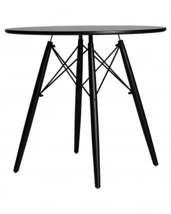 Стол обеденный DOBRIN CHELSEA 80 BLACK (столешница черная, основание черное)_3