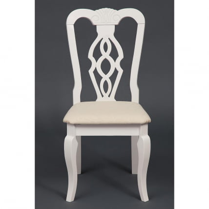 Стул Афродита/ Aphrodite дерево гевея, 46х54х99см, Ivory white, ткань кремовая с рисунком (3321)_8