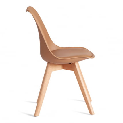 Стул TULIP (mod. 73-1) дерево/пластик/экокожа, 47,5x55x80 см, Бежевый (Latte)_1