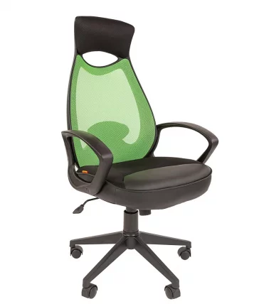 Кресло для руководителя CHAIRMAN 840 black Сетчатый акрил/зеленый_0