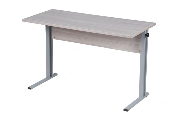 Парта двухместная (рост 6) с прямыми углами Серый/Металл Серый_1