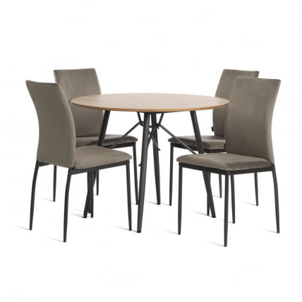 Стул CAPRI (mod. BC565-DC) металл, флок, 43 х 53 х 92 см, Dark grey (темно-серый) HLR24 / черный_15