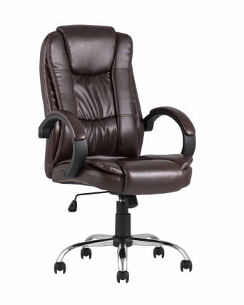 Компьютерное кресло ТопЧаирс Атлант экокожа Коричневое / TopChairs Atlant_0