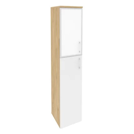 Шкаф высокий узкий левый ONIX O.SU-1.7R(L) white Тиквуд Светлый/Белый_0
