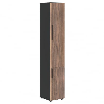 Шкаф-колонка с глухими малыми и средними дверьми (правый) VELION VENEER VRHCS 40.3 R Американский орех Яшма черная_2