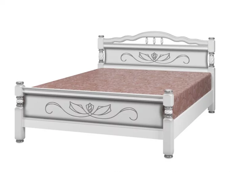 Кровать из массива Карина-5 200х160 Белый жемчуг_0
