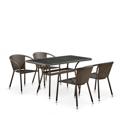 Комплект плетеной мебели T286A/Y137C-W53 Brown 4Pcs_1
