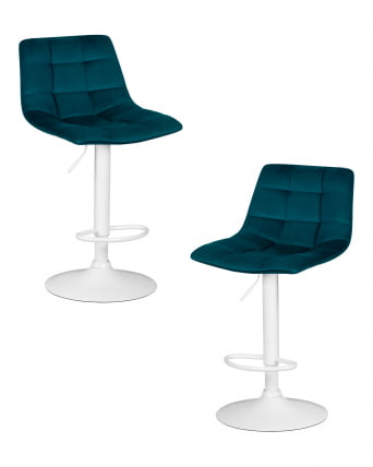 Стул барный DOBRIN TAILOR WHITE (морской волны велюр (MJ9-99)) 2 шт_0