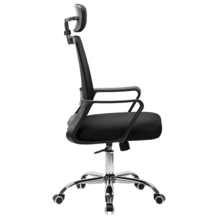 Кресло CROMEX (КРОМЕКС) Debut CH-697 ХРОМ сетка/ткань TW черное_7