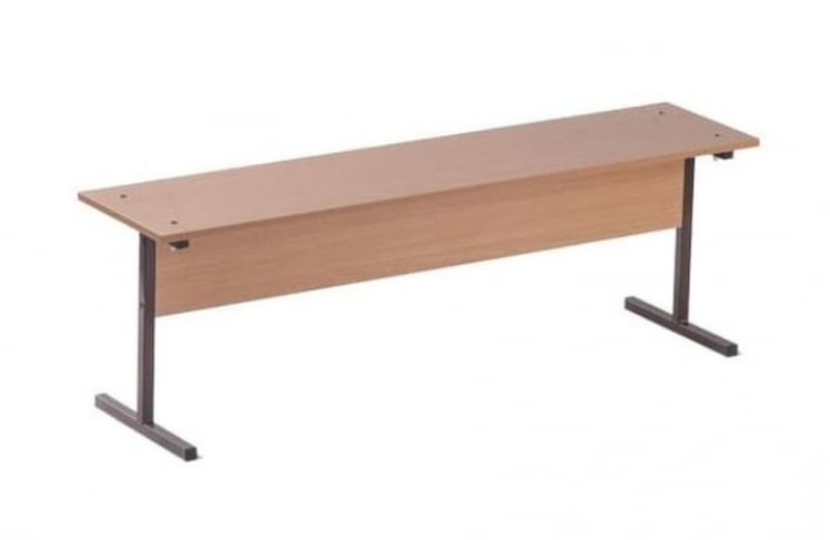 Скамья ученическая 1400х350мм ЛДСП Серый/Металл Коричневый_0