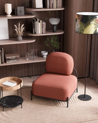 Кресло Стоун К велюр рельефный коралловый_8