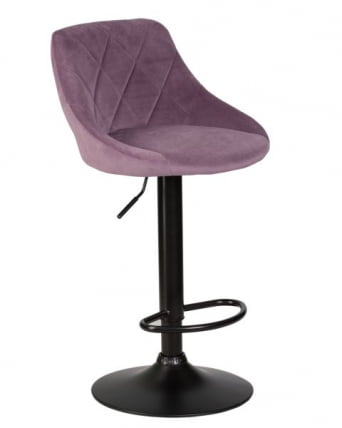 Стул барный DOBRIN LOGAN BLACK (пудрово-сиреневый велюр (MJ9-52)) 2 шт_2