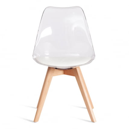 Стул TULIP (mod. 73-1) дерево/пластик/экокожа, 47,5x55x80 см, Прозрачный (Transparent)_4
