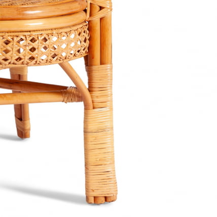 Комплект PELANGI 02/15 ( стол со стеклом + 4 кресла ) [с подушками] ротанг, кресло 65х65х77см, стол диаметр 64х61см, Honey (мед)_6