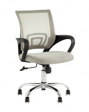 Кресло офисное TopChairs Simple New серый спинка сетка_0