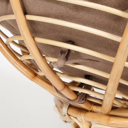 Кресло PAPASAN ECO/ПАПАСАН ЭКО P115-1/SP STD /c подушкой, ремешками/ Natural (натуральный), экошерсть Коричневый, 1811-5_5