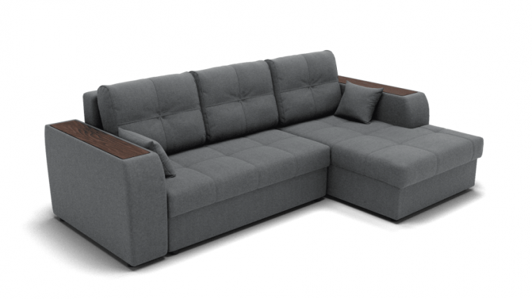 Диван Сенатор-3 ППУ угол левый/правый (ЗР) Цвет фасада: Светло серый; Тип: Левый/правый; Материал фасада: Металл/Велюр_0