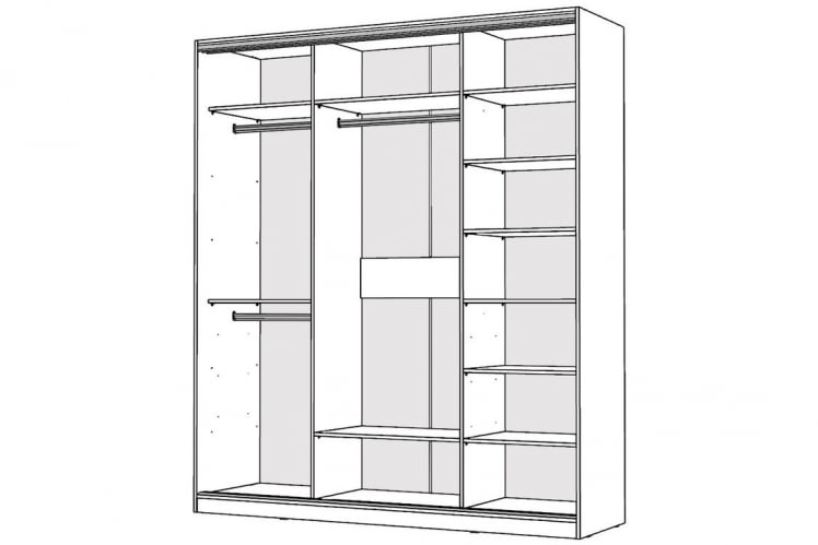 Шкаф-купе 2-х дверный Виктория 1800х584х2300, Белый 18ДЗЗЗДЗЗЗ-ШШПП-Б 310-744_2
