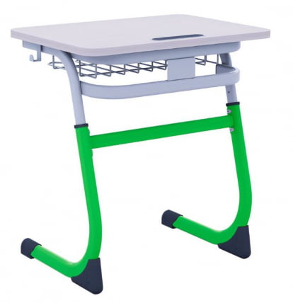 Парта одноместная регулируемая по высоте СМАРТЙ 600х500 с углом наклона столешницы (рост 5-7) Оливковый/Серый / SMARTY_0
