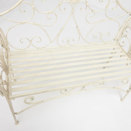 Скамья Secret de Maison BEAUJOLAIS + подушка (mod. PL08-8574) металл, 136х46х96см, белый антик (antique white)_2