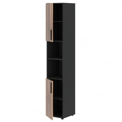 Шкаф-колонка с глухими малыми дверьми (левый) VELION VENEER VRHCS 40.4 L Американский орех Яшма черная_1