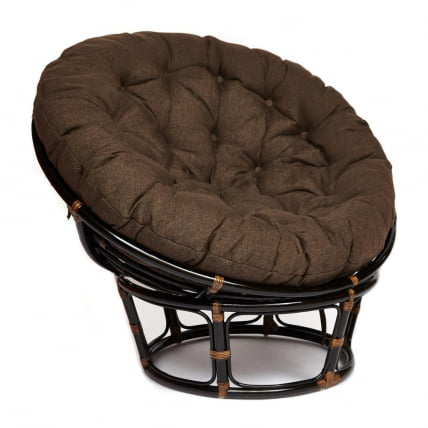 Кресло PAPASAN 23/01 W /с подушкой/ диаметр подушки 125 см, 115х101х104 см, Antique brown (античный черно-коричневый), ткань Коричневый Кресло PAPASAN 23/01 W /с подушкой/ диаметр подушки 125 см, 115х101х104 см, Antique brown (античный черно-коричневый), ткань Коричневый_0